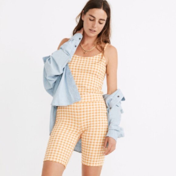 Madewell Pants - Madewell Gingham Jacquard Biker Shorts